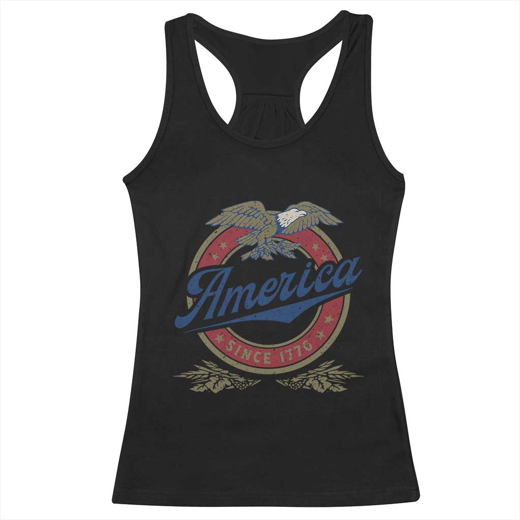 America Since 1776 Racerback Tank Top 4th of July Retro Vintage Patriotic Eagle Pride TS02 Black Print Your Wear