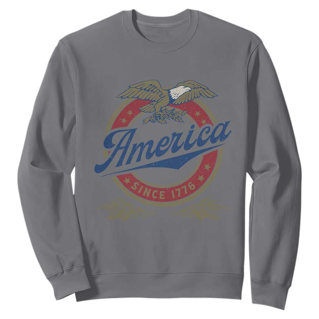 America Since 1776 Sweatshirt 4th of July Retro Vintage Patriotic Eagle Pride TS02 Charcoal Print Your Wear