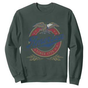 America Since 1776 Sweatshirt 4th of July Retro Vintage Patriotic Eagle Pride TS02 Dark Forest Green Print Your Wear