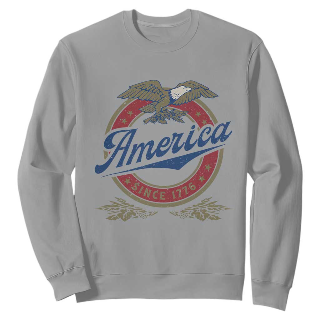 America Since 1776 Sweatshirt 4th of July Retro Vintage Patriotic Eagle Pride TS02 Sport Gray Print Your Wear