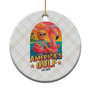 Americas Gulf Est 2025 Ceramic Ornament Funny Trump Flamingo Float Patriotic Beach TS02 1pc Christmas Plaid Print Your Wear
