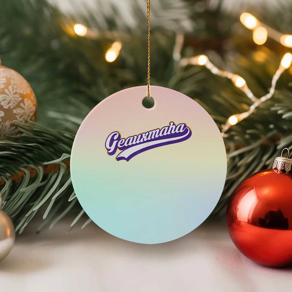 Geauxmaha Vintage Throwback Design Ceramic Ornament Gold Baseball Fan TS02 1pc Pastel Print Your Wear