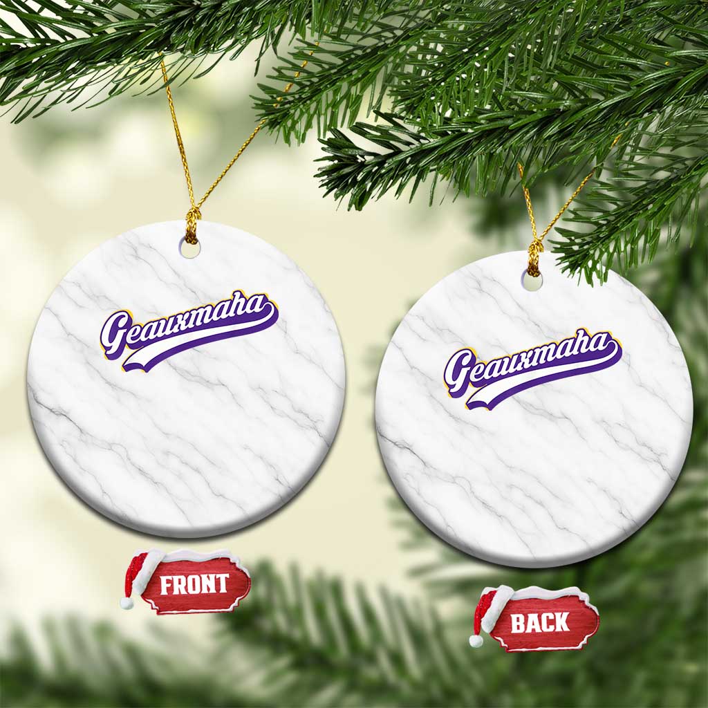 Geauxmaha Vintage Throwback Design Ceramic Ornament Gold Baseball Fan TS02 1pc White Marble Print Your Wear
