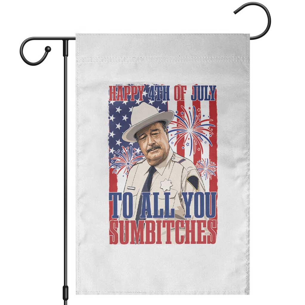 Happy 4th of July To All You Sumbitches Funny Sheriff Patriotic Graphic Garden Flag Retro Movie Quote Inspo Country Humor TS02 White Print Your Wear