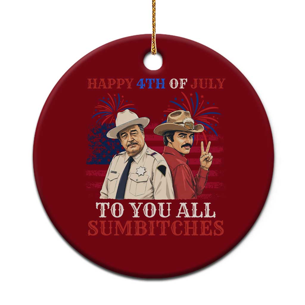 Happy 4th of July To All You Sumbitches Country Humor Ceramic Ornament Vintage Southern Cowboy Patriotic Graphic TS02 1pc Red Print Your Wear