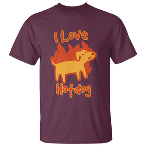 I Love Hot Dog Funny Dog On Fire Meme Dog Puns T Shirt TS02 Printyourwear