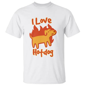 I Love Hot Dog Funny Dog On Fire Meme Dog Puns T Shirt TS02 Printyourwear