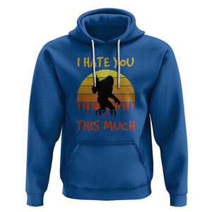 Funny Bigfoot Hoodie I Hate You This Much Middle Finger Sarcastic Sasquatch Retro Sunset TS02 Royal Blue Printyourwear