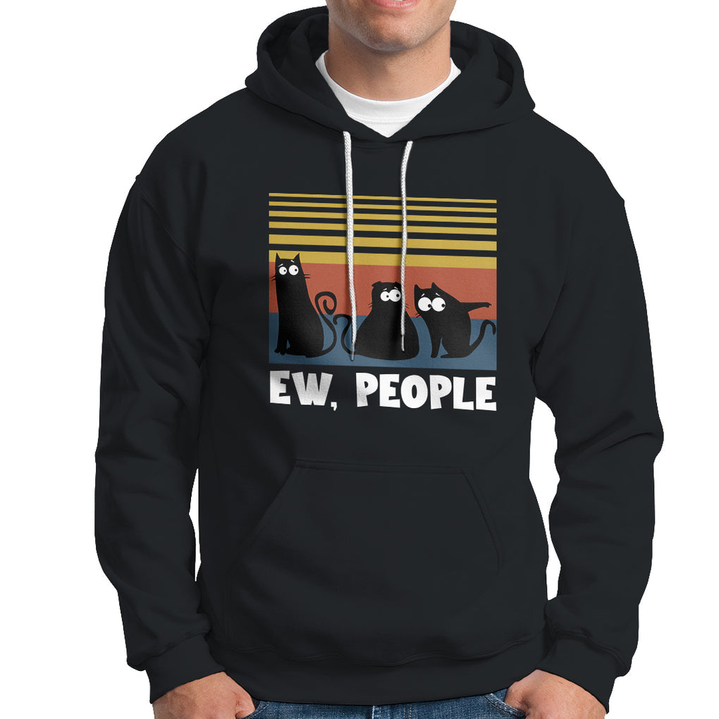 Sarcastic Cat Hoodie Ew People Hater TS02 Charcoal Printyourwear