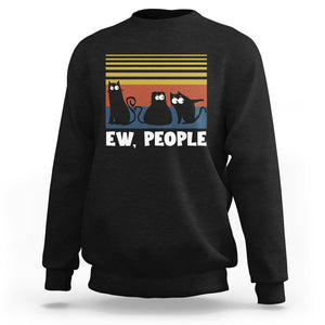 Sarcastic Cat Sweatshirt Ew People Hater TS02 Charcoal Printyourwear