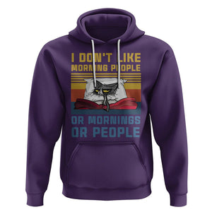 Sarcastic Cat Hoodie I Don't Like Morning People Or Mornings Or People TS02 Purple Printyourwear