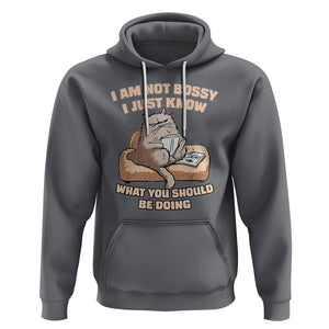 Sarcastic Cat Hoodie I Am Not Bossy I Just Know What You Should Be Doing TS02 Charcoal Printyourwear