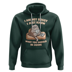 Sarcastic Cat Hoodie I Am Not Bossy I Just Know What You Should Be Doing TS02 Dark Forest Green Printyourwear