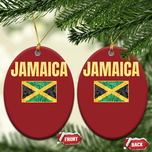 Retro Jamaica Christmas Ornament Tropical Jamaican Flag TS02 Oval Red Print Your Wear