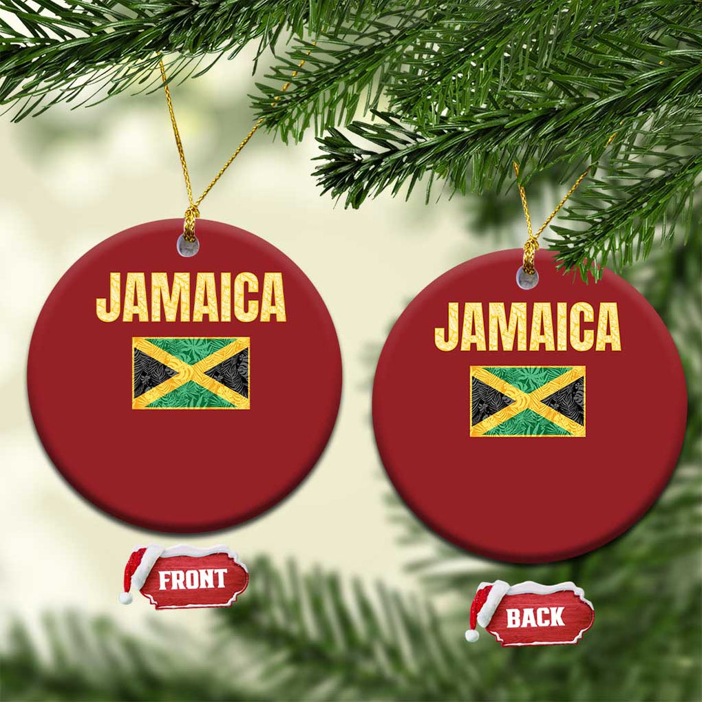 Retro Jamaica Christmas Ornament Tropical Jamaican Flag TS02 Circle Red Print Your Wear