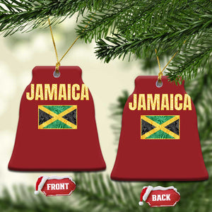 Retro Jamaica Christmas Ornament Tropical Jamaican Flag TS02 Bell Flake Red Print Your Wear