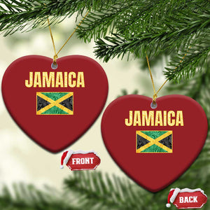 Retro Jamaica Christmas Ornament Tropical Jamaican Flag TS02 Heart Red Print Your Wear