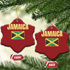 Retro Jamaica Christmas Ornament Tropical Jamaican Flag TS02 Snow Flake Red Print Your Wear