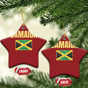 Retro Jamaica Christmas Ornament Tropical Jamaican Flag TS02 Star Red Print Your Wear