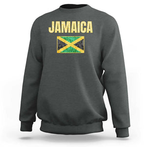 Retro Jamaica Sweatshirt Tropical Jamaican Flag TS02 Dark Heather Print Your Wear