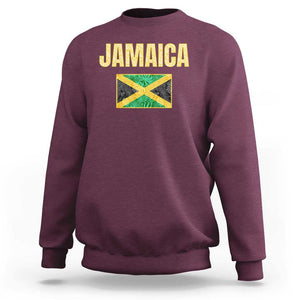 Retro Jamaica Sweatshirt Tropical Jamaican Flag TS02 Maroon Print Your Wear