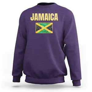 Retro Jamaica Sweatshirt Tropical Jamaican Flag TS02 Purple Print Your Wear