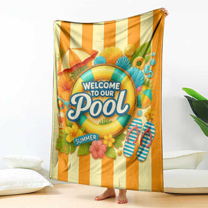 Welcome to Our Pool Retro Retro Gingham Stripes Summer Throw Blanket TS02 Print Your Wear