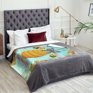Bee Happy Honeycomb Gingham Bow Floral Spring Summer Throw Blanket TS02 Print Your Wear