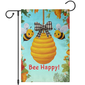Bee Happy Honeycomb Gingham Bow Floral Spring Summer Garden Flag TS02 Tropical Garden Print Your Wear