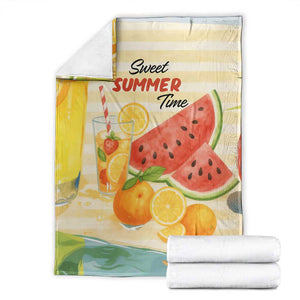 Sweet Summer Time Citrus Fruit Cocktails Poolside Beach Throw Blanket TS02 Pastel Yellow Print Your Wear
