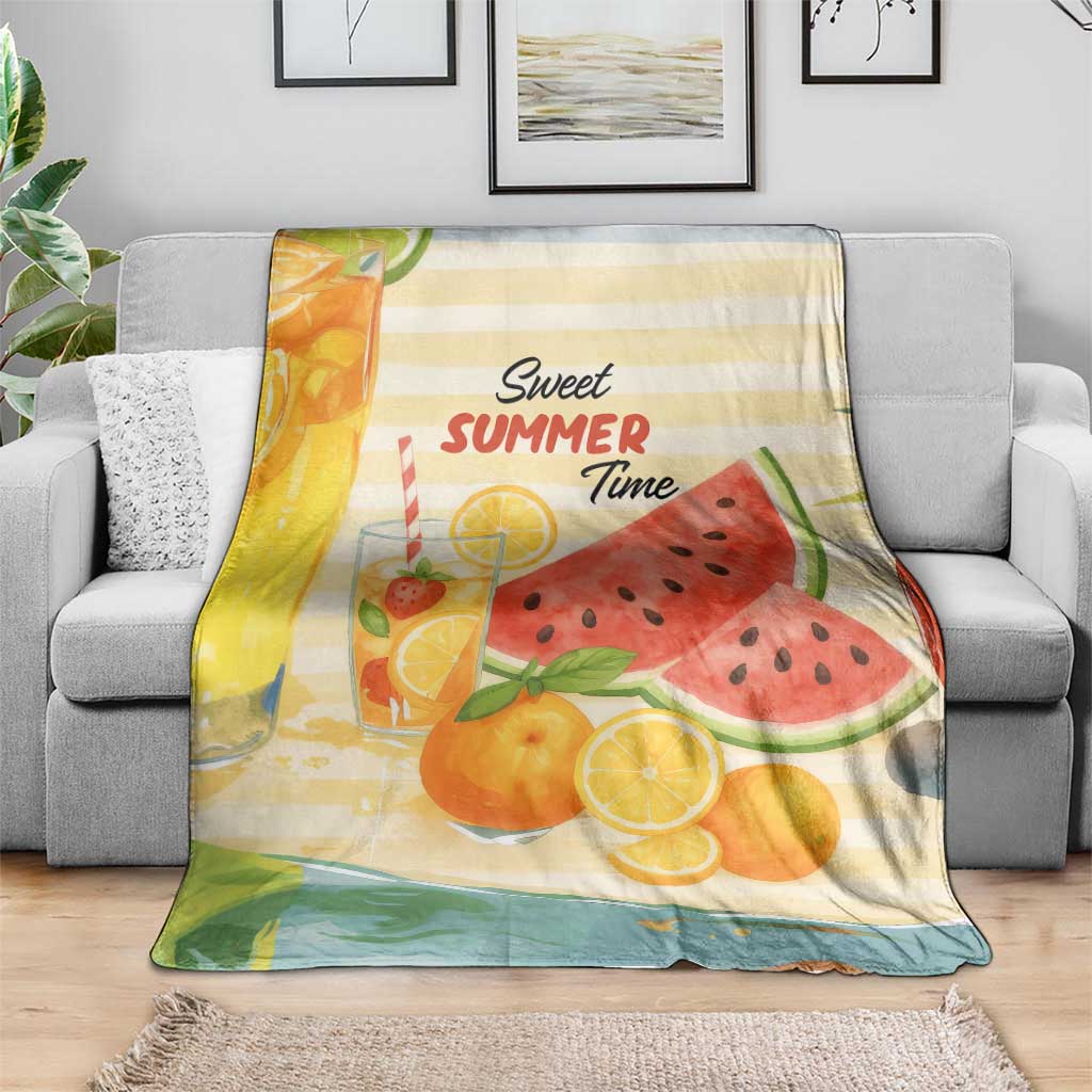 Sweet Summer Time Citrus Fruit Cocktails Poolside Beach Throw Blanket TS02 Print Your Wear
