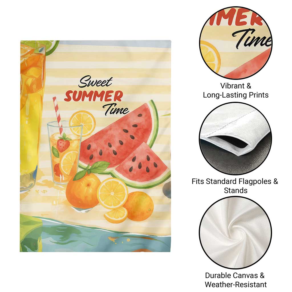 Sweet Summer Time Citrus Fruit Cocktails Poolside Beach Garden Flag TS02 Print Your Wear