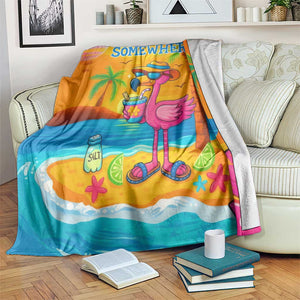 It’s 5 Somewhere Flamingo Tropical Beach Vacation Throw Blanket Oasis Summer Vibes TS02 Print Your Wear