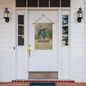 Welcome Sea Turtle Coastal Coral Wood Texture Ocean Garden Flag TS02 Print Your Wear