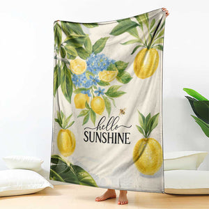 Hello Sunshine Watercolor Lemons and Hydrangeas Floral Throw Blanket TS02 Print Your Wear