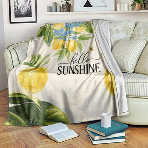 Hello Sunshine Watercolor Lemons and Hydrangeas Floral Throw Blanket TS02 Print Your Wear