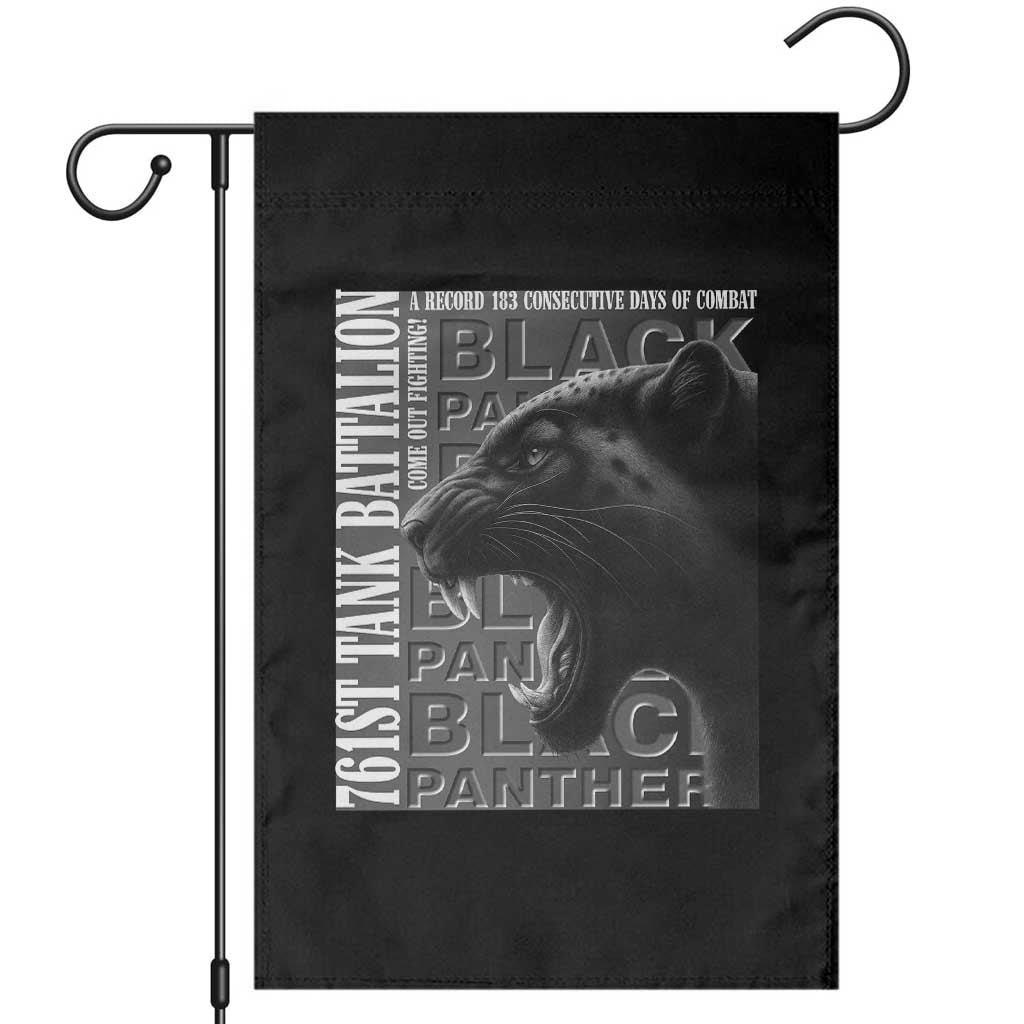 761st Tank Battalion WWII Military History Graphic Garden Flag Come Out Fighting 183 Days Combat Black Panther Honor