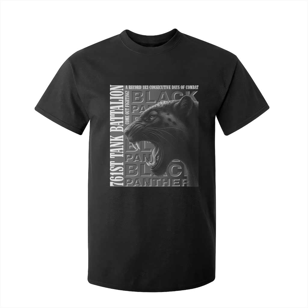 761st Tank Battalion WWII Military History Graphic T Shirt For Kid Come Out Fighting 183 Days Combat Black Panther Honor
