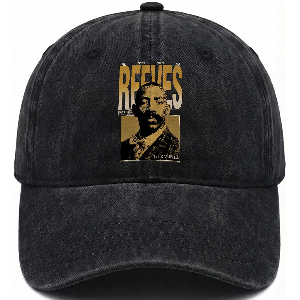 Bass Reeves The Greatest Frontier Hero Western Legend Washed Cotton Baseball Cap First Black Deputy US Marshal Black History