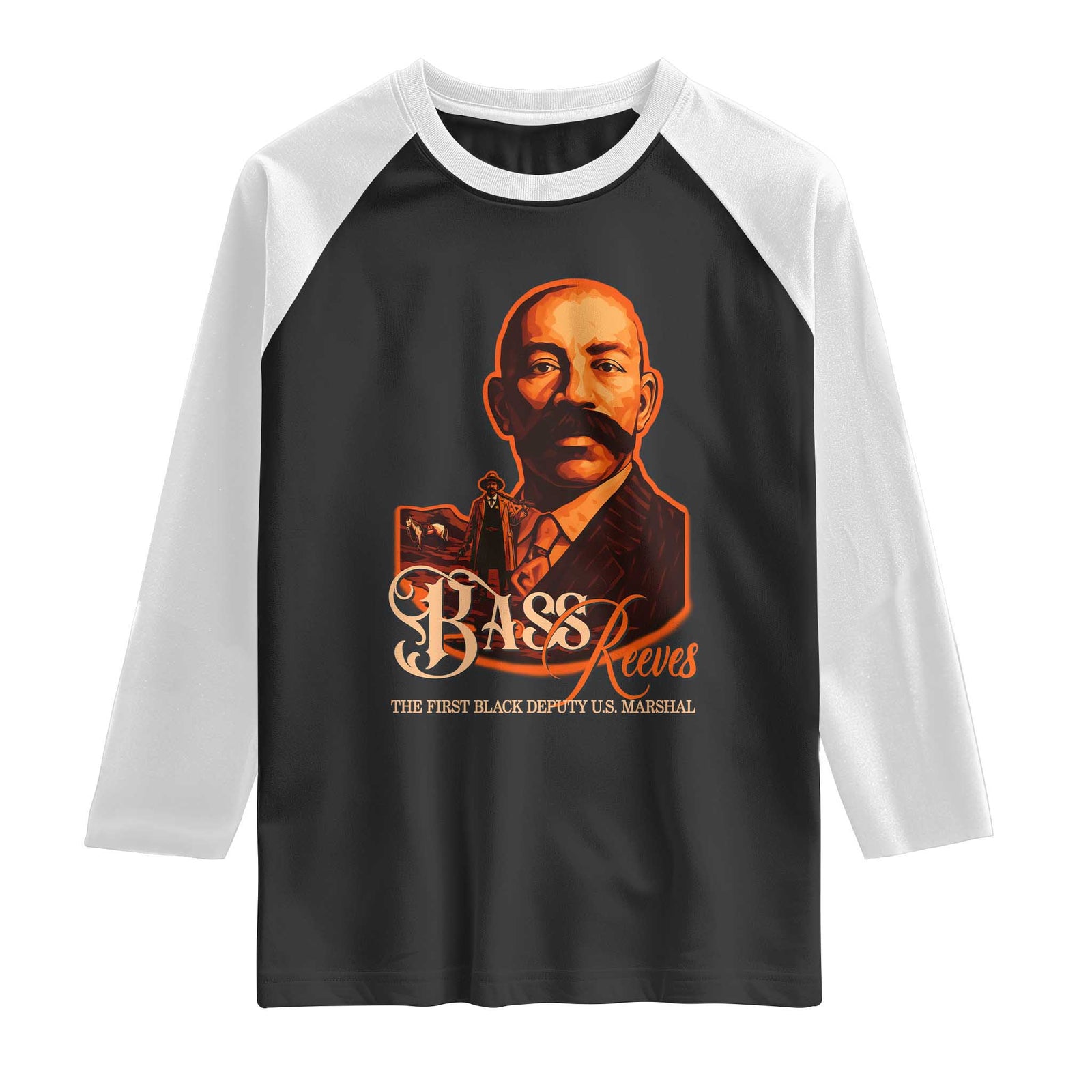 Bass Reeves The First Black Deputy US Marshal Raglan Shirt Western Legend Frontier Lawman Black History