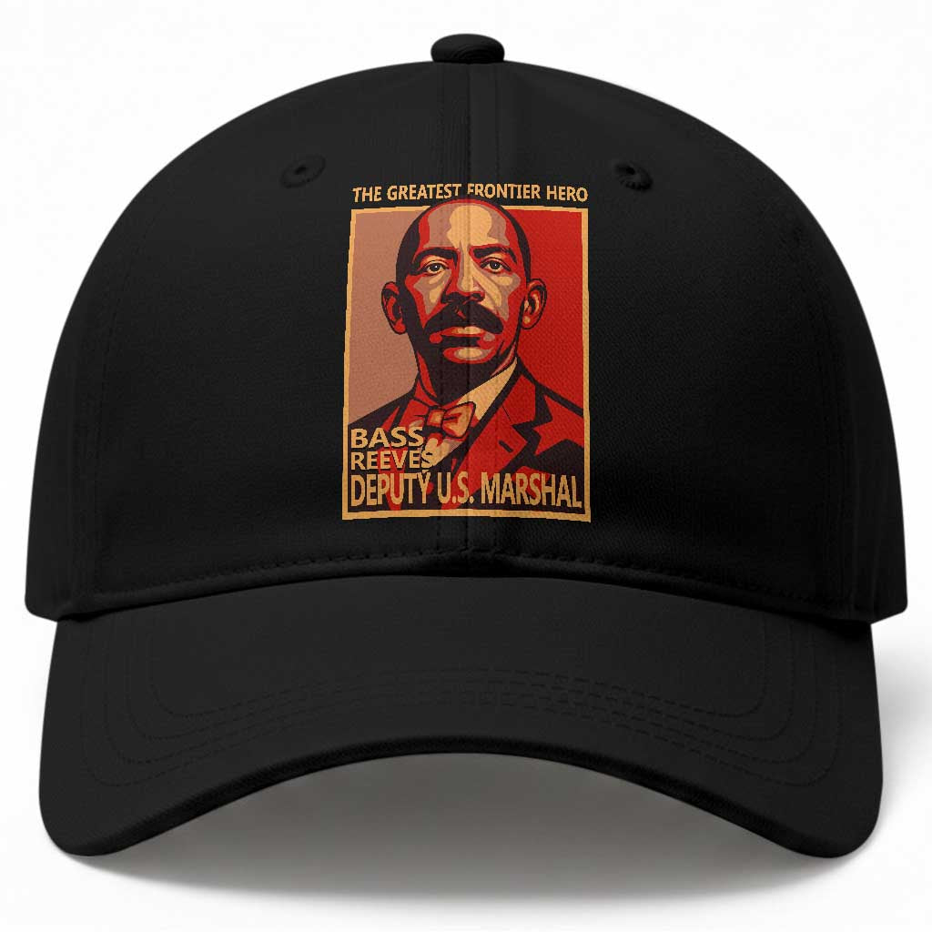 Bass Reeves The Greatest Frontier Hero Vintage Poster Graphic Baseball Cap First Black Deputy US Marshal Black History