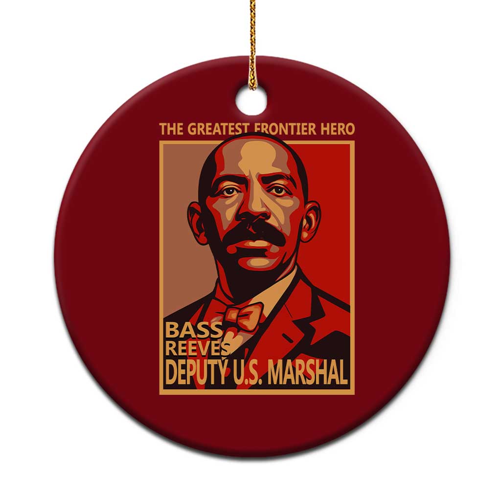 Bass Reeves The Greatest Frontier Hero Vintage Poster Graphic Ceramic Ornament First Black Deputy US Marshal Black History