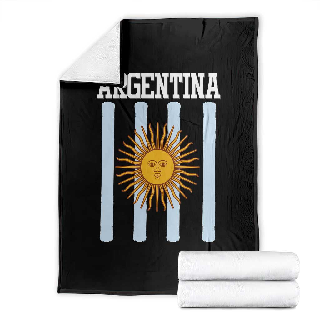 Argentina Sun of May Flag Retro Graphic Throw Blanket Patriotic Argentine Heritage Pride Souvenir TS02 Black Print Your Wear