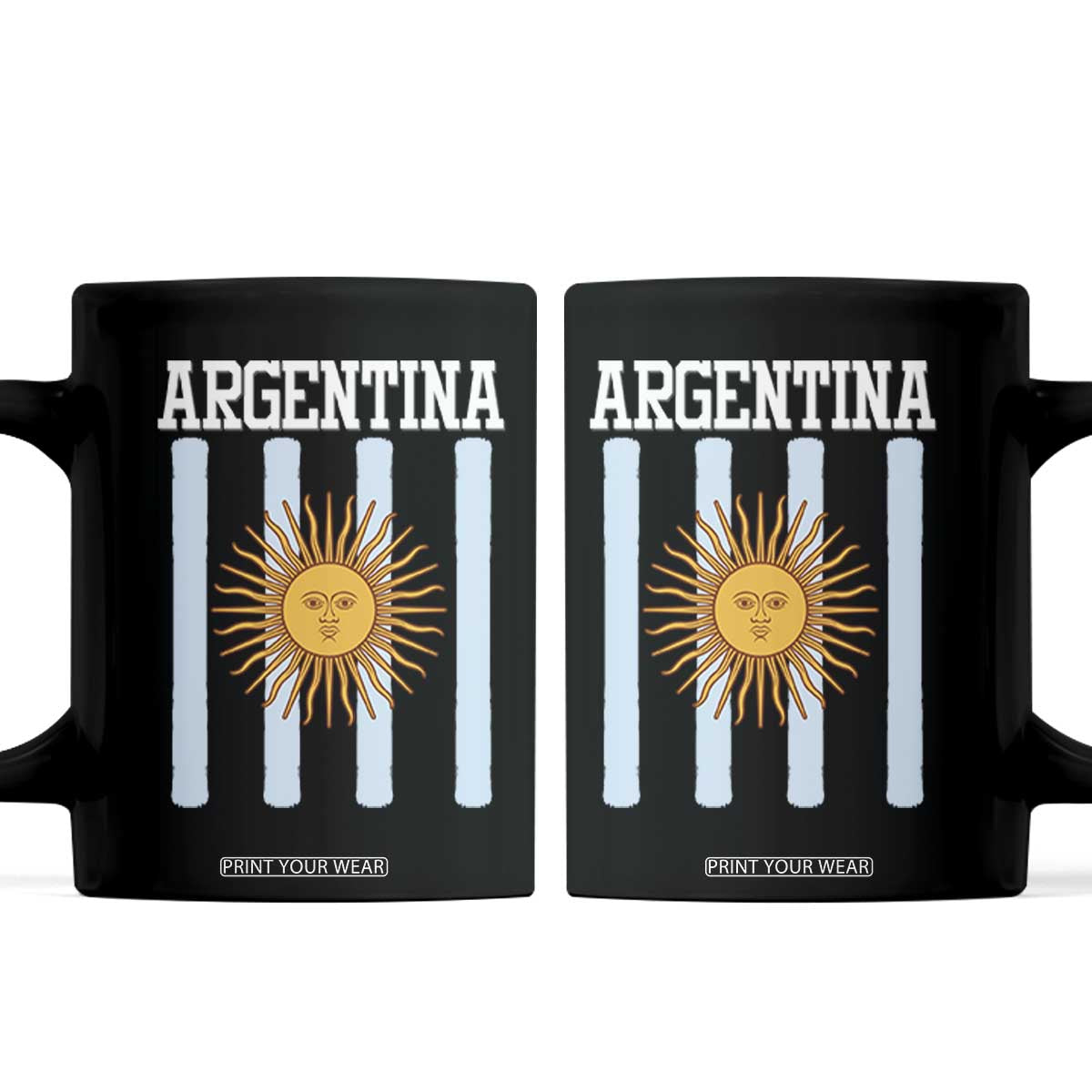 Argentina Sun of May Flag Retro Graphic Coffee Mug Patriotic Argentine Heritage Pride Souvenir TS02 Black Print Your Wear
