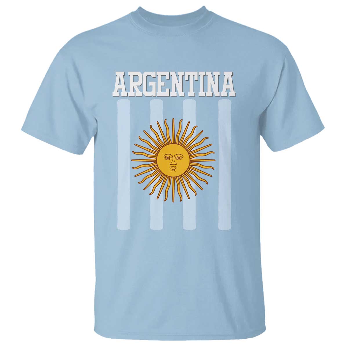 Argentina Sun of May Flag Retro Graphic T Shirt Patriotic Argentine Heritage Pride Souvenir TS02 Light Blue Print Your Wear