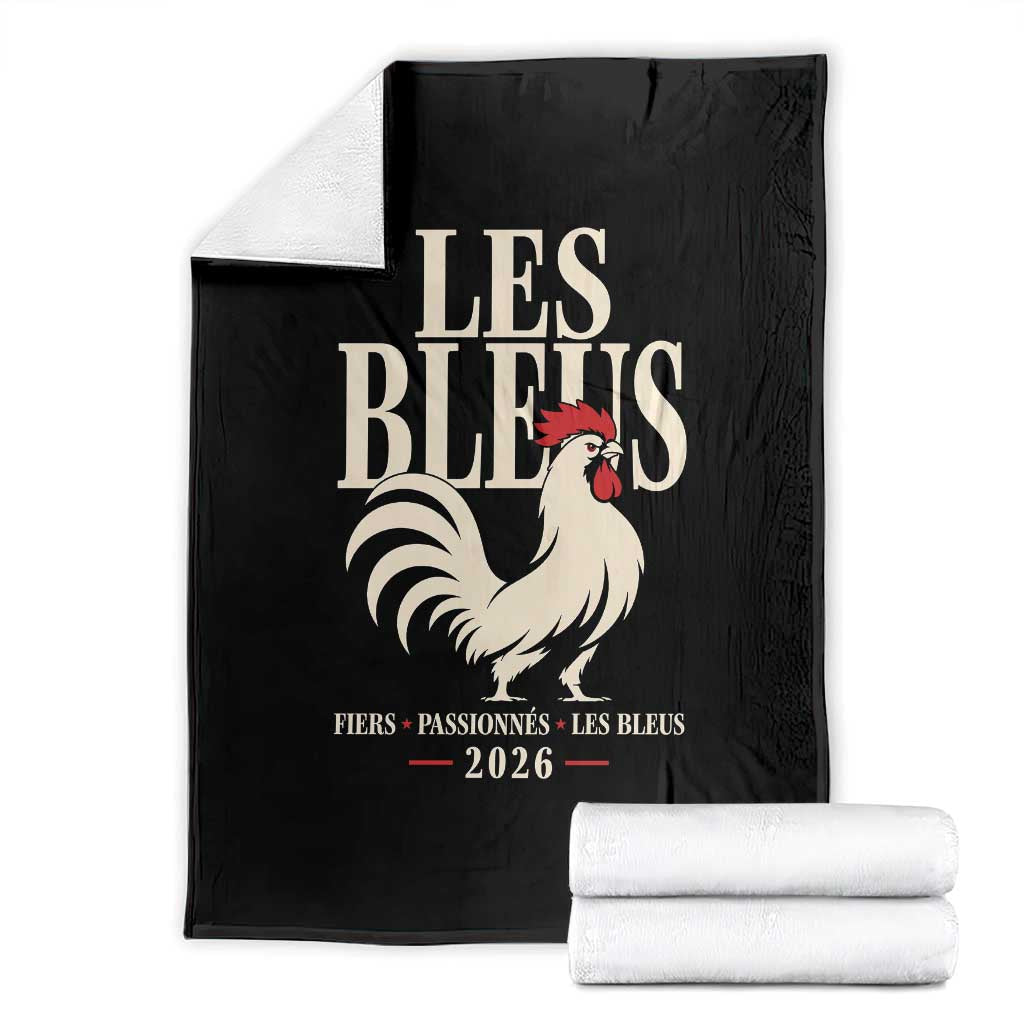 Les Bleus France Soccer Retro Rooster Graphic Throw Blanket Proud Passionate French Pride Vintage Football Fans Gear TS02 Black Print Your Wear