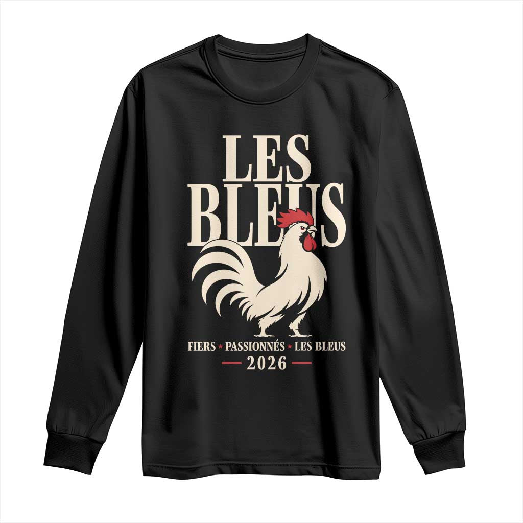 Les Bleus France Soccer Retro Rooster Graphic Long Sleeve Shirt Proud Passionate French Pride Vintage Football Fans Gear TS02 Black Print Your Wear