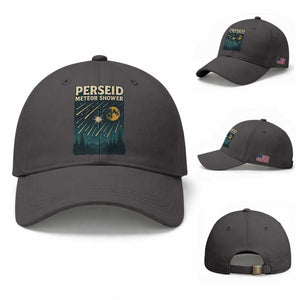 Vintage Perseid Meteor Shower Observer Baseball Cap Retro Celestial Stargazing Graphic TS02 Baseball Cap Universal Fit Dark Gray Print Your Wear