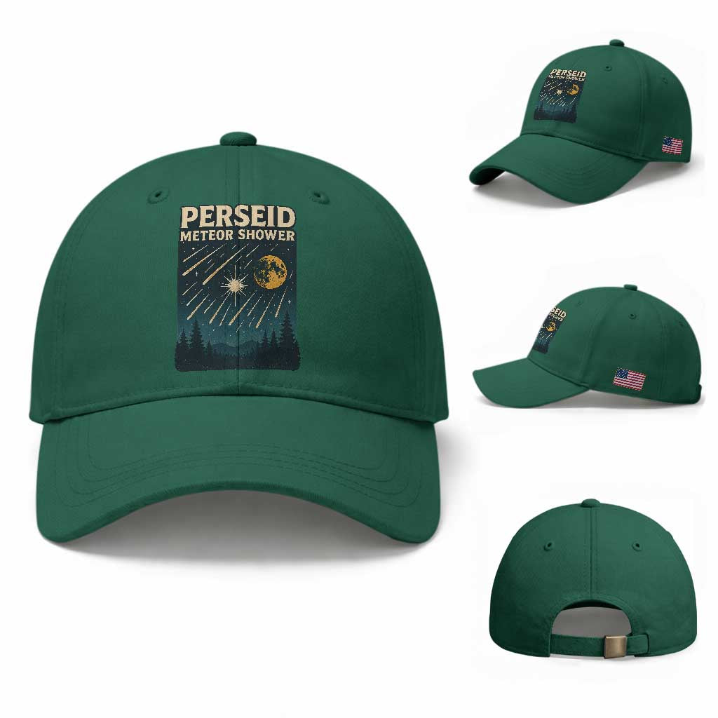 Vintage Perseid Meteor Shower Observer Baseball Cap Retro Celestial Stargazing Graphic TS02 Baseball Cap Universal Fit Irish Green Print Your Wear
