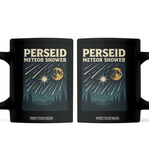 Vintage Perseid Meteor Shower Observer Coffee Mug Retro Celestial Stargazing Graphic TS02 Black Print Your Wear